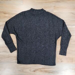 🔹️Matty M Charcoal Ribbed Mock Neck 3/4 Batwing Sleeve Top 1X